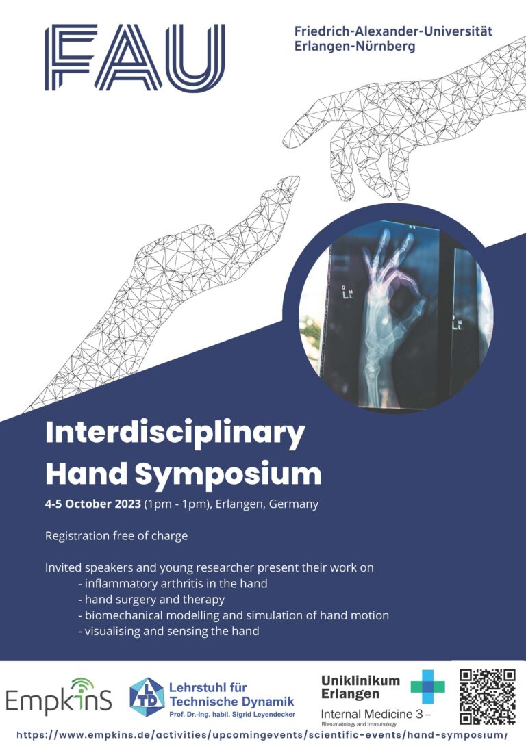 Interdisciplinary Hand Symposium on October 4th and 5th 2023 (noon to noon)